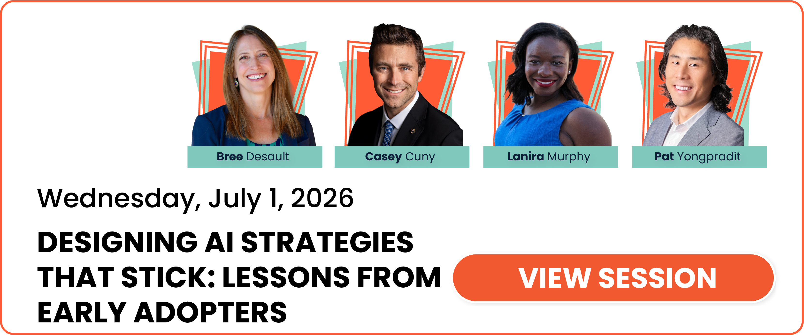 Designing AI Strategies That Stick: Lessons from Early Adopters session card and link