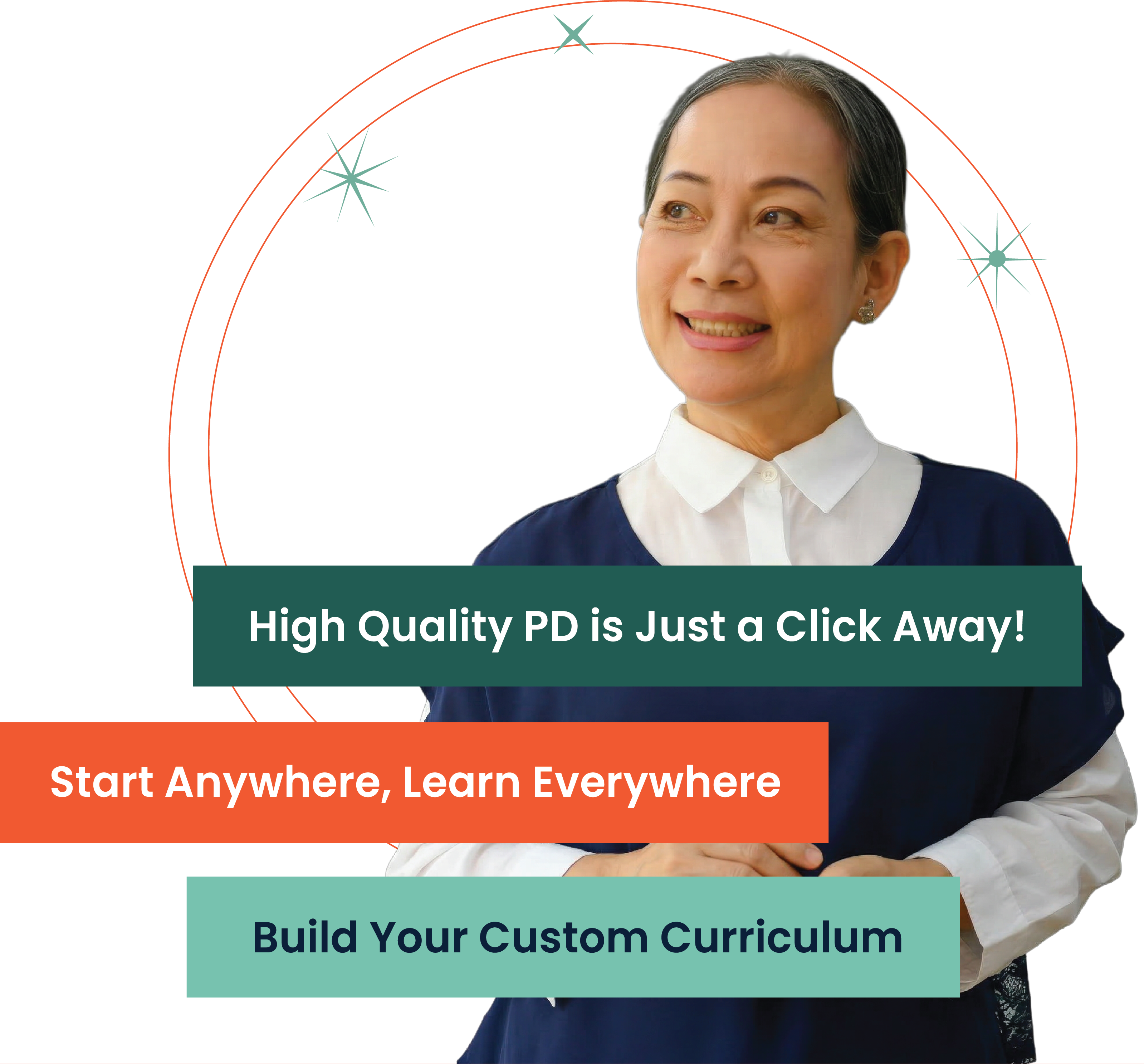 Educator participating in virtual conference on a computer